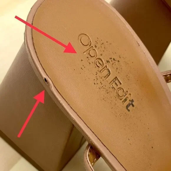 Open Edit by Nordstrom Austyn Quilted Block Heeled Sandals Tan Mocha Size 9M NEW - Picture 12 of 12